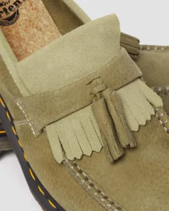 Dr. Martens Mocassins Adrian En Cuir Tumbled Nubuck à Pampilles Muted Olive — Tumbled Nubuck Hot