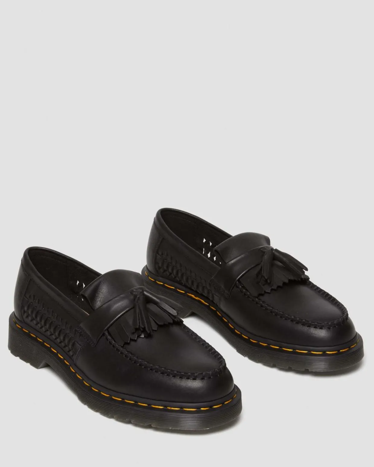Dr. Martens Mocassins Adrian En Cuir Tressé à Pampilles Black — Analine Outlet