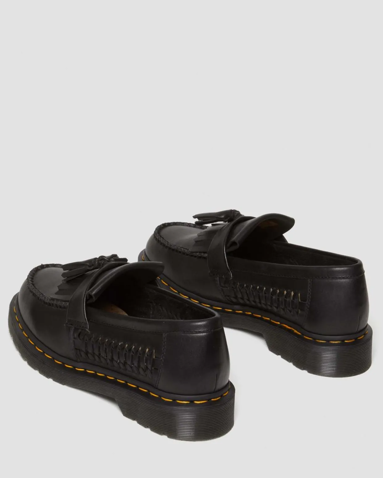 Dr. Martens Mocassins Adrian En Cuir Tressé à Pampilles Black — Analine Outlet