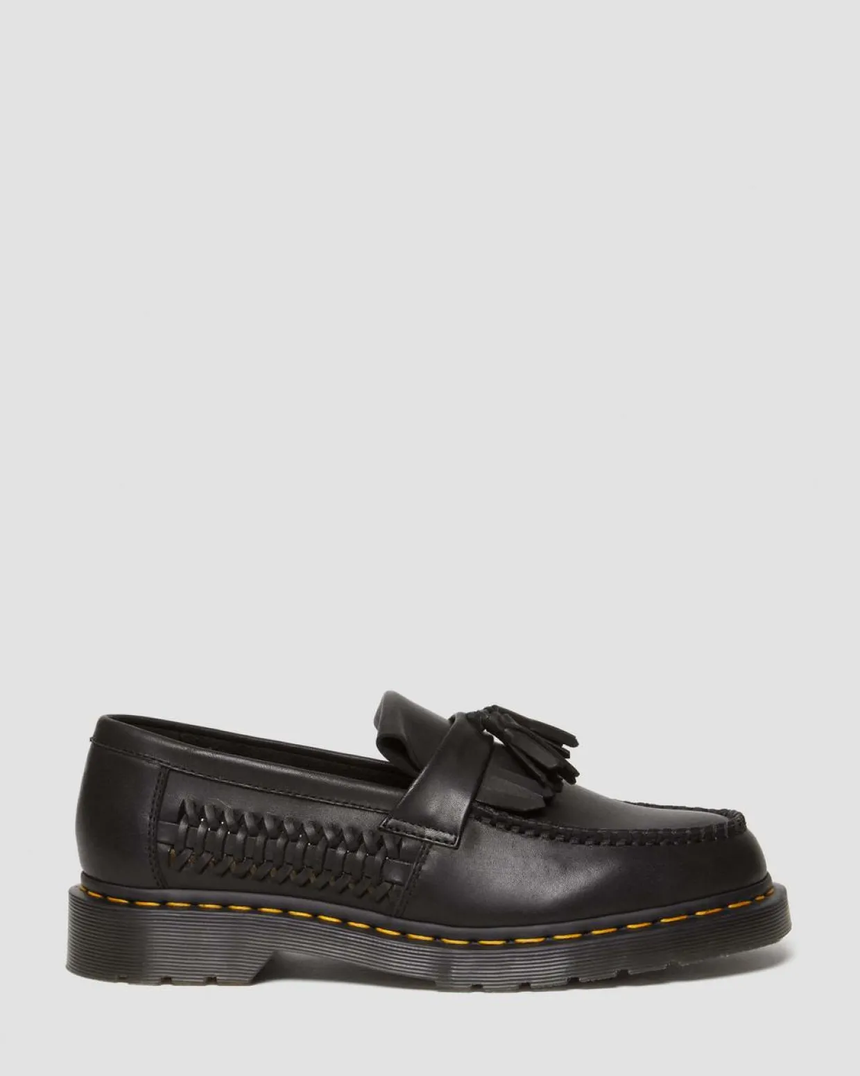 Dr. Martens Mocassins Adrian En Cuir Tressé à Pampilles Black — Analine Outlet