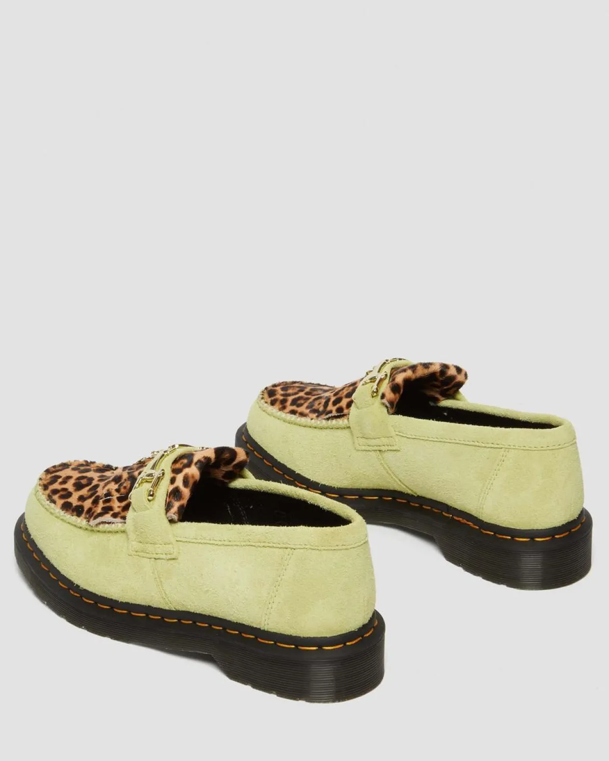 Dr. Martens Mocassins Adrian Snaffle En Daim Et En Hair-On Léopard Lime Green + Leopard — Hair On+Desert Oasis Suede Discount