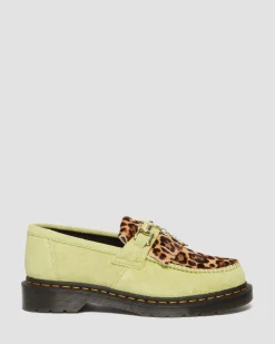 Dr. Martens Mocassins Adrian Snaffle En Daim Et En Hair-On Léopard Lime Green + Leopard — Hair On+Desert Oasis Suede Discount