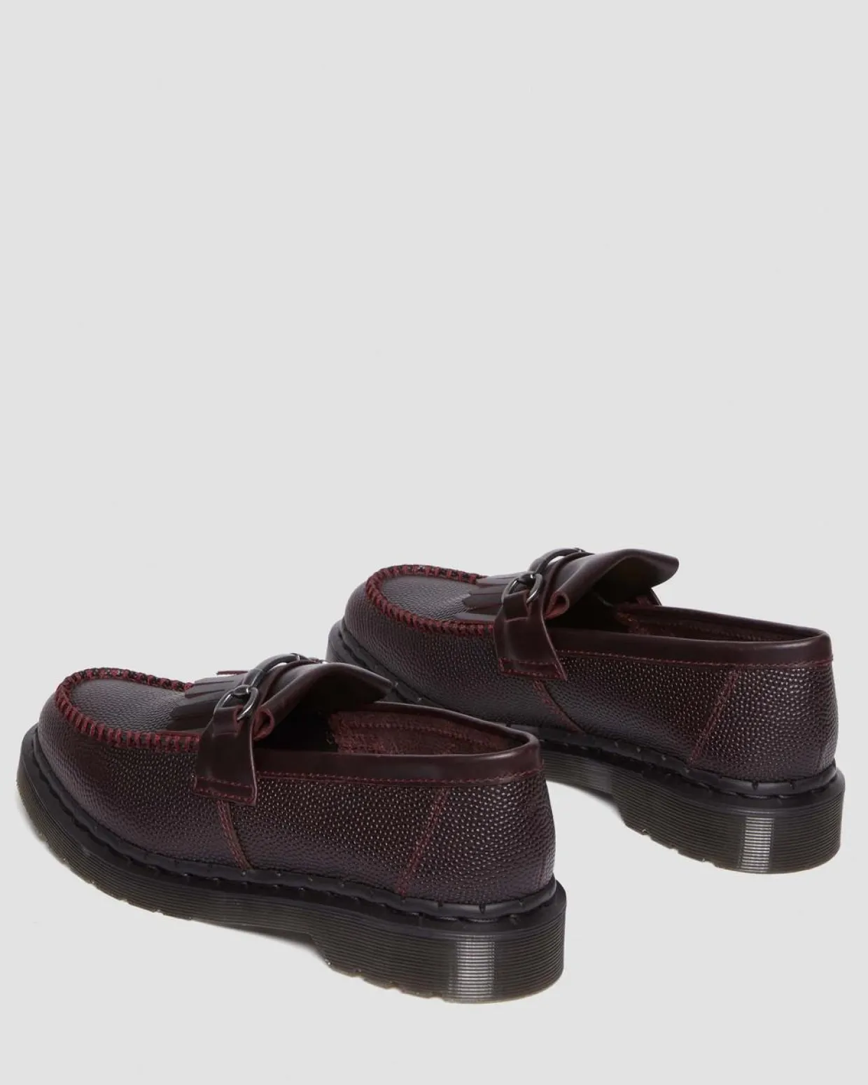 Dr. Martens Mocassins Adrian Snaffle En Cuir Pebble Grain à Franges OXBLOOD Store