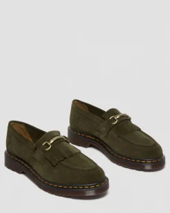 Dr. Martens Mocassins Adrian Snaffle En Daim Olive — Repello Calf Suede Fashion