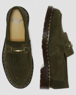 Dr. Martens Mocassins Adrian Snaffle En Daim Olive — Repello Calf Suede Fashion