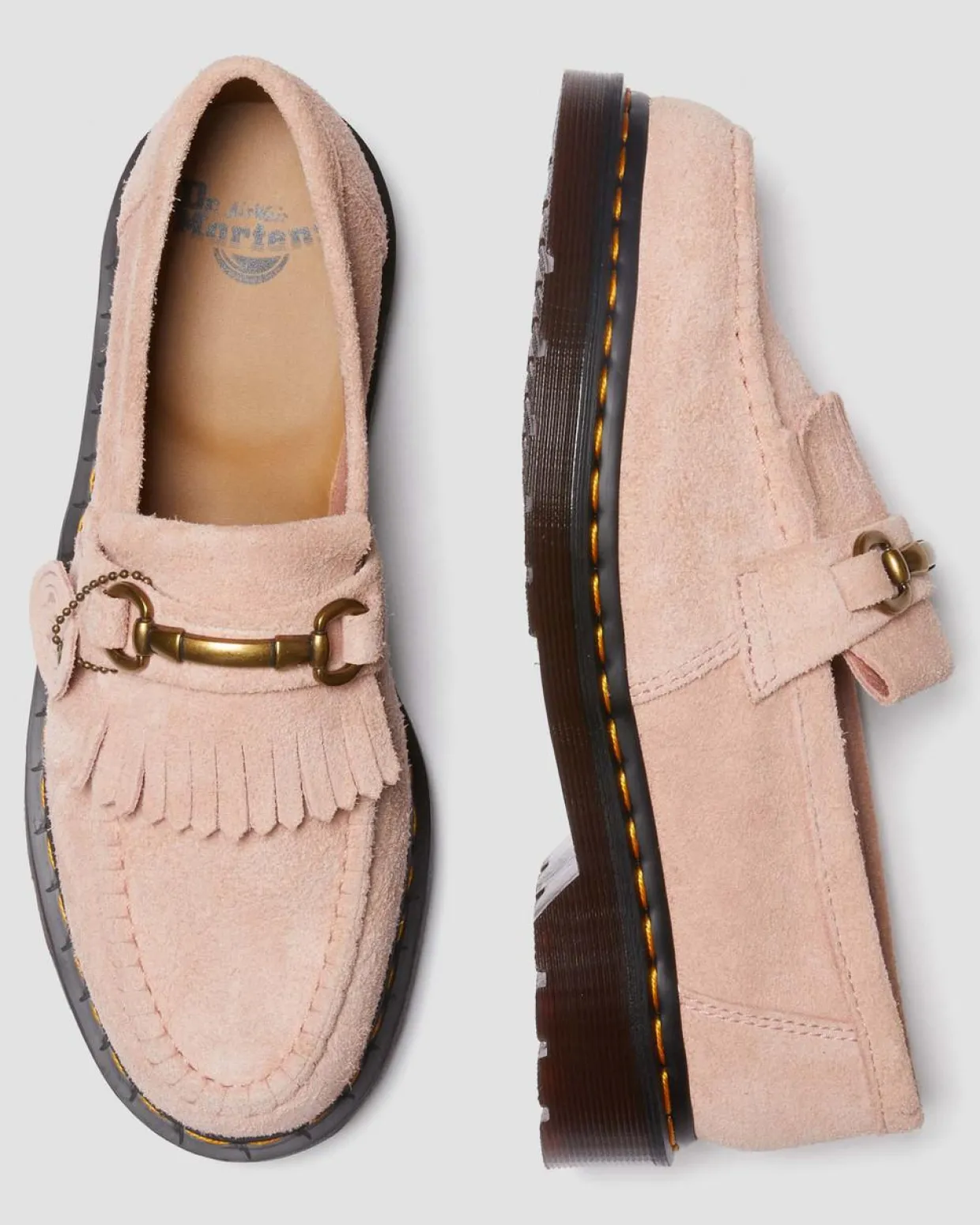 Dr. Martens Mocassins Adrian Snaffle En Daim Desert Oasis Peach Beige — Desert Oasis Suede New