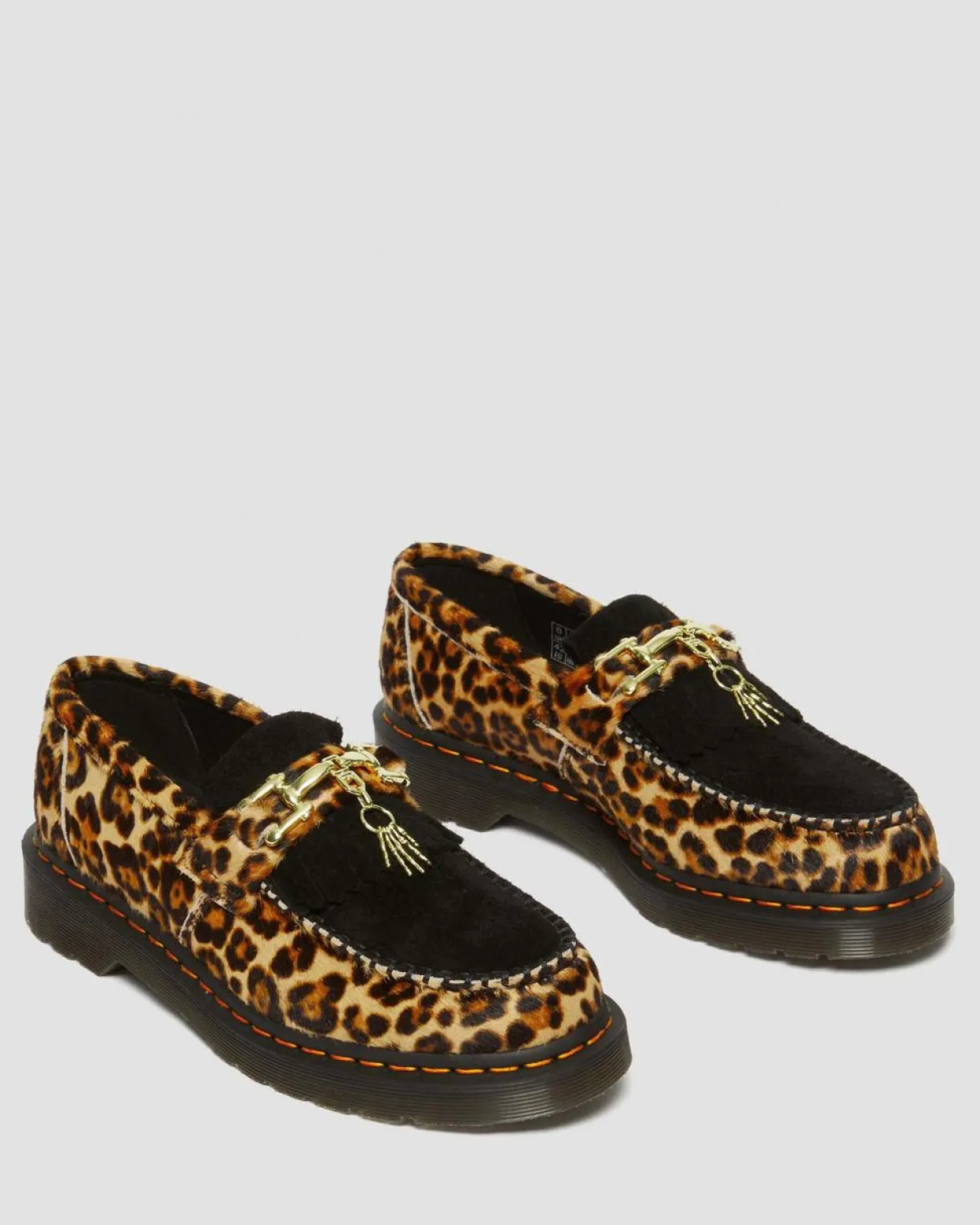 Dr. Martens Mocassins Adrian Snaffle En Hair-On Léopard Archive Leopard + Black — Hair On+Desert Oasis Suede Hot