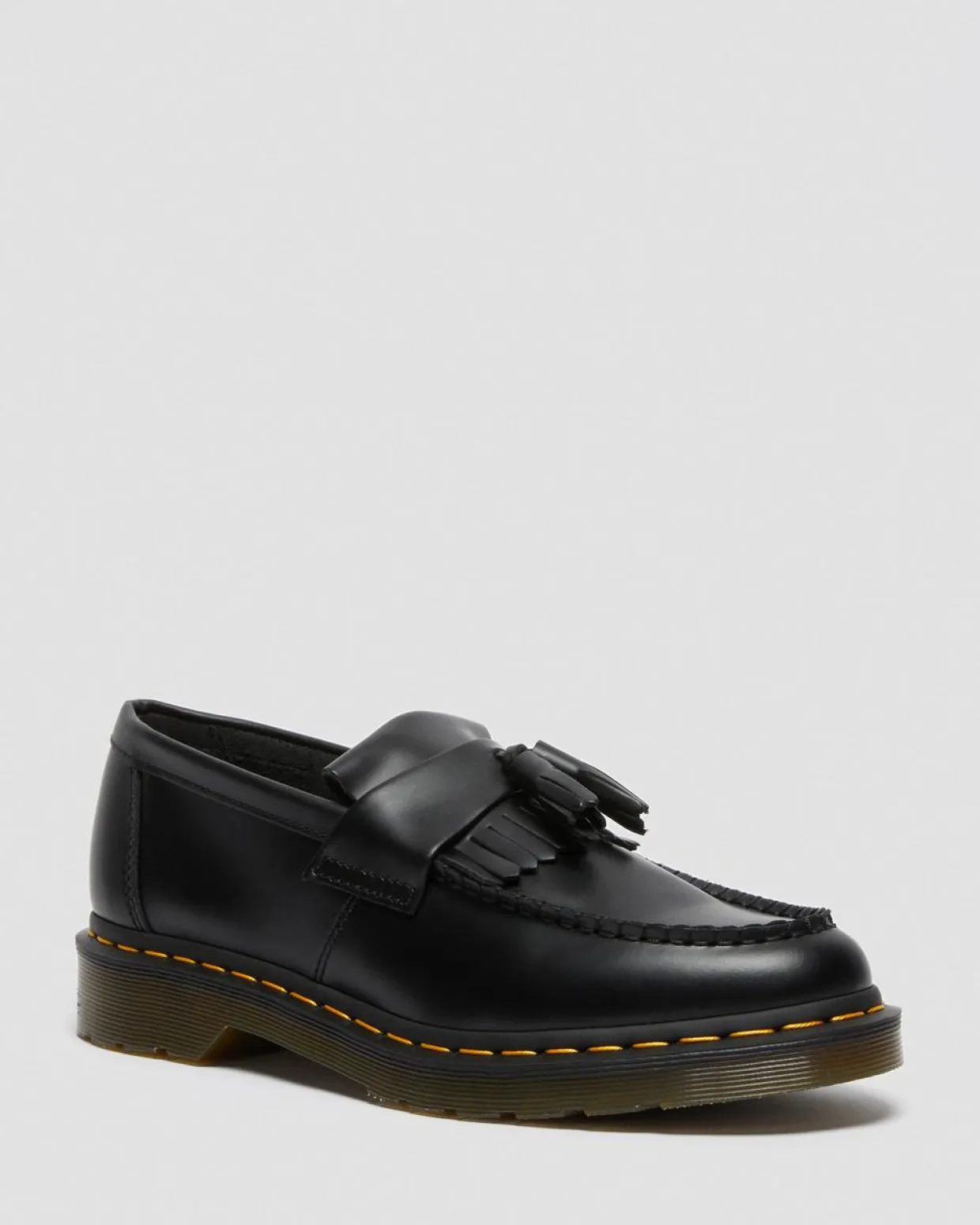 Dr. Martens Mocassins Adrian Yellow Stitch En Cuir Smooth à Pampilles Noir — Smooth Leather Flash Sale