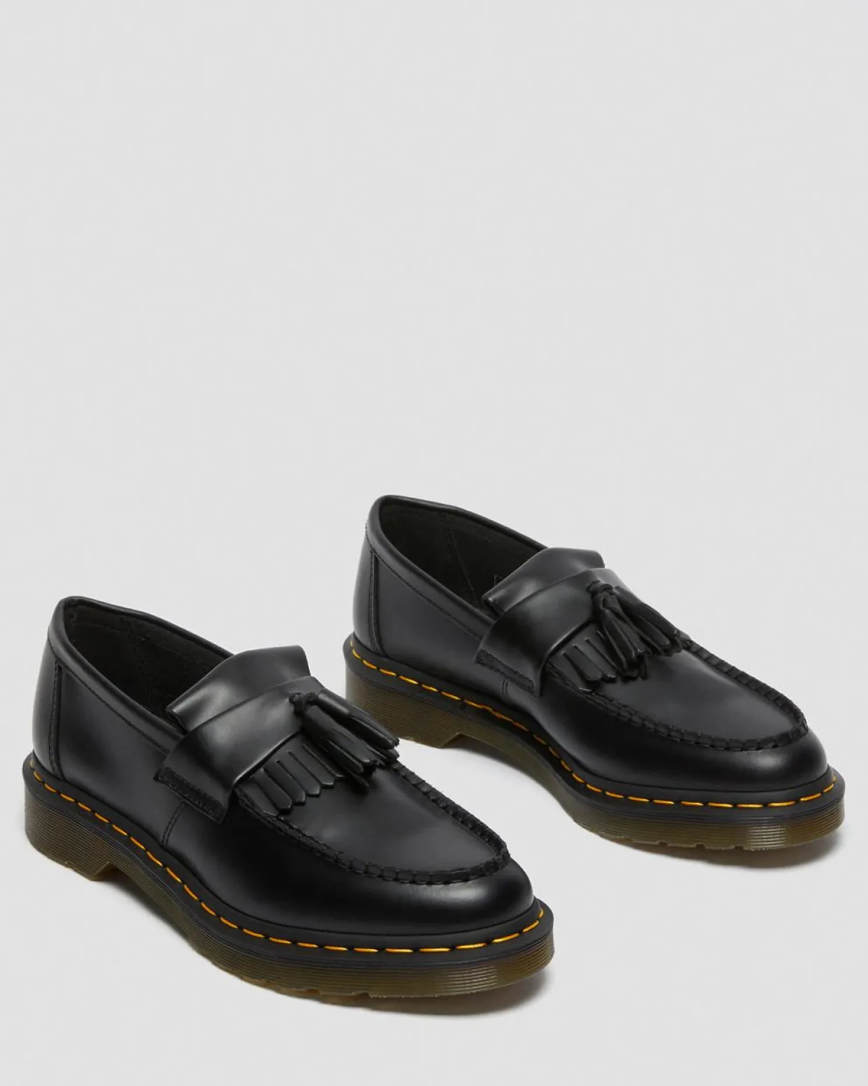 Dr. Martens Mocassins Adrian Yellow Stitch En Cuir Smooth à Pampilles Noir — Smooth Leather Flash Sale