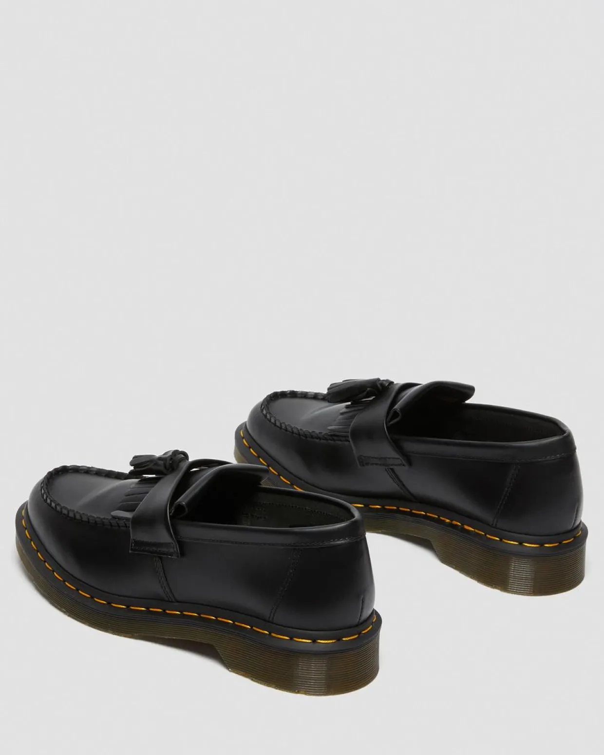 Dr. Martens Mocassins Adrian Yellow Stitch En Cuir Smooth à Pampilles Noir — Smooth Leather Flash Sale