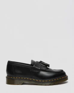 Dr. Martens Mocassins Adrian Yellow Stitch En Cuir Smooth à Pampilles Noir — Smooth Leather Flash Sale