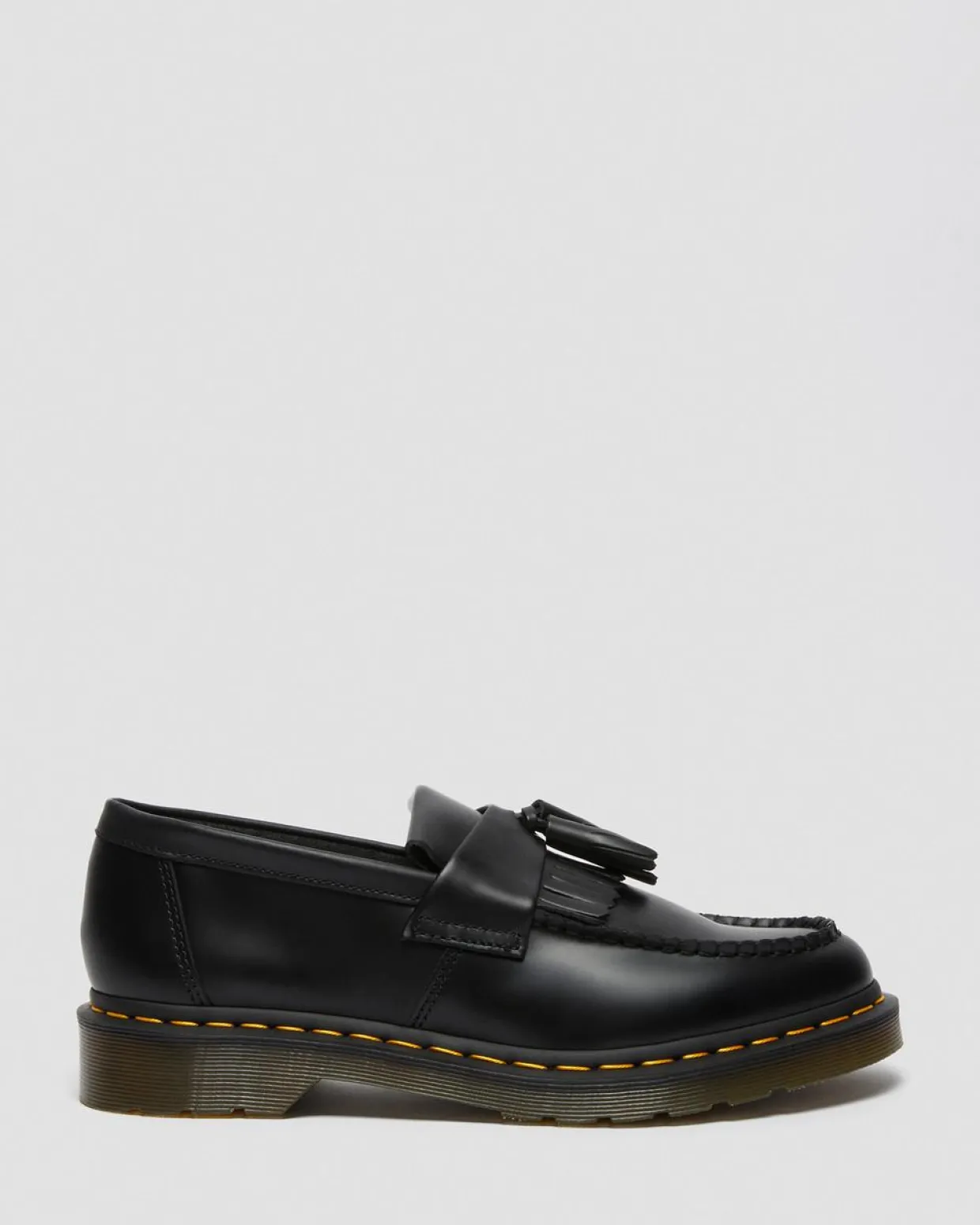 Dr. Martens Mocassins Adrian Yellow Stitch En Cuir Smooth à Pampilles Noir — Smooth Leather Flash Sale