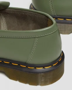 Dr. Martens Mocassins Adrian Yellow Stitch En Cuir Smooth à Pampilles Kaki Vert — Smooth Leather New