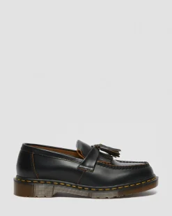 Dr. Martens Mocassins Made In England Vintage En Cuir Quilon à Pampilles Noir — Quilon Store