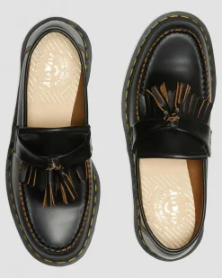 Dr. Martens Mocassins Made In England Vintage En Cuir Quilon à Pampilles Noir — Quilon Store