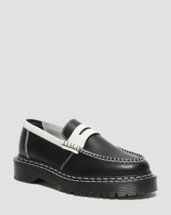 Dr. Martens Mocassins Penton Bex Contrast En Cuir Noir+Blanc — Smooth Slice Cheap