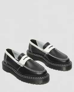 Dr. Martens Mocassins Penton Bex Contrast En Cuir Noir+Blanc — Smooth Slice Cheap