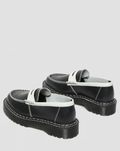 Dr. Martens Mocassins Penton Bex Contrast En Cuir Noir+Blanc — Smooth Slice Cheap