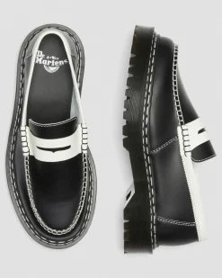 Dr. Martens Mocassins Penton Bex Contrast En Cuir Noir+Blanc — Smooth Slice Cheap