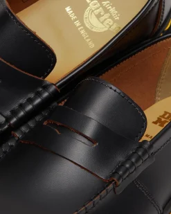 Dr. Martens Mocassins Penton Bex Yellow Stitch En Cuir Quilon Noir — Quilon Online