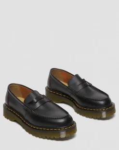Dr. Martens Mocassins Penton Bex Yellow Stitch En Cuir Quilon Noir — Quilon Online