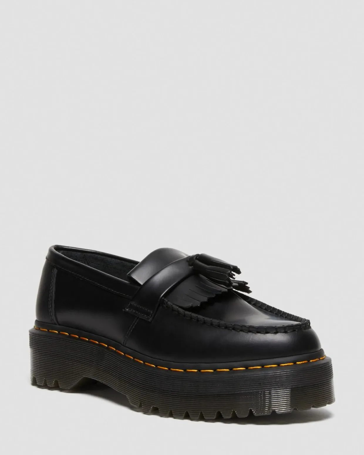 Dr. Martens Mocassins Plateformes Quad Adrian En Cuir à Pampilles Noir — Smooth Leather Cheap
