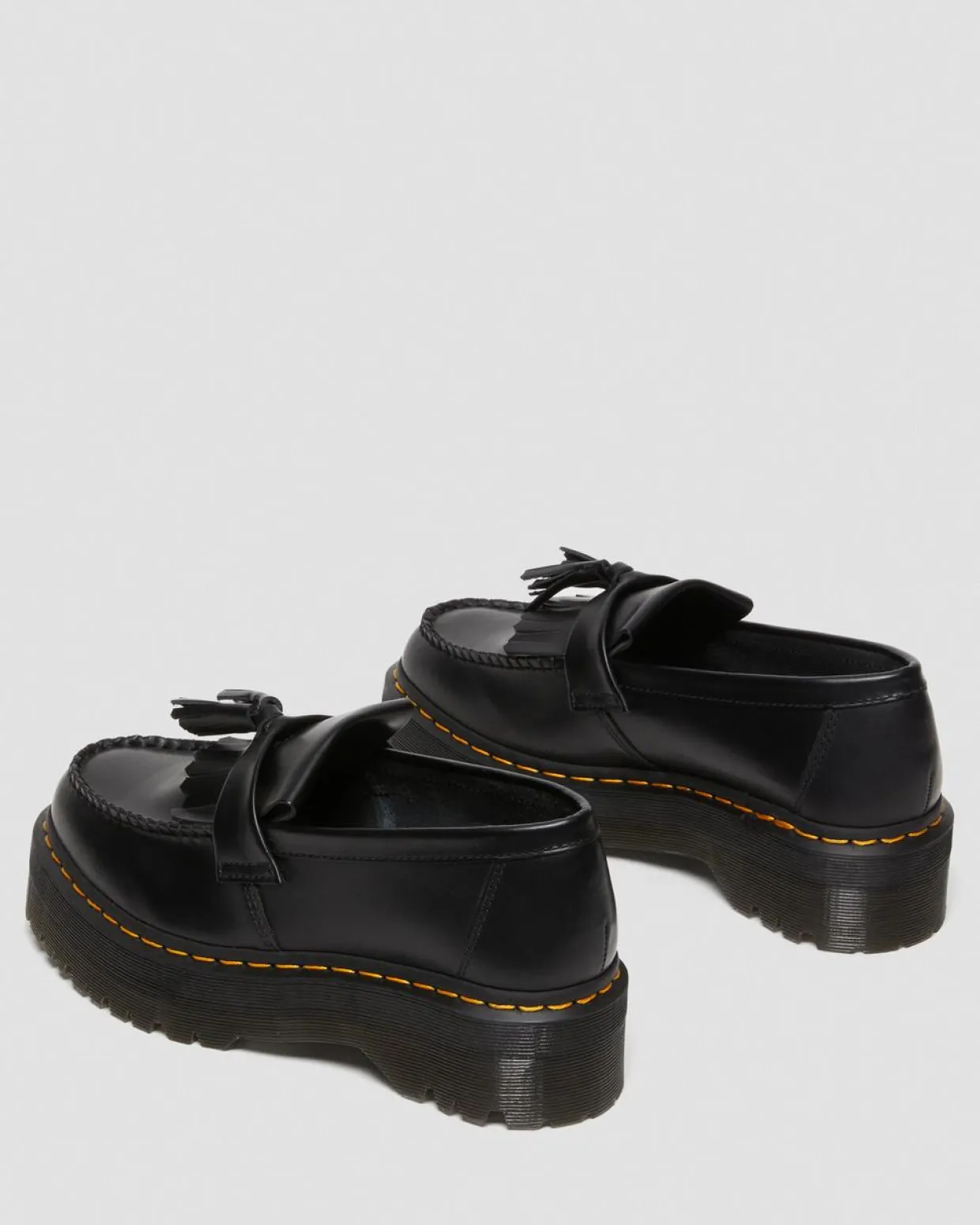 Dr. Martens Mocassins Plateformes Quad Adrian En Cuir à Pampilles Noir — Smooth Leather Cheap