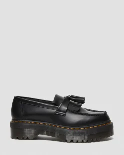 Dr. Martens Mocassins Plateformes Quad Adrian En Cuir à Pampilles Noir — Smooth Leather Cheap