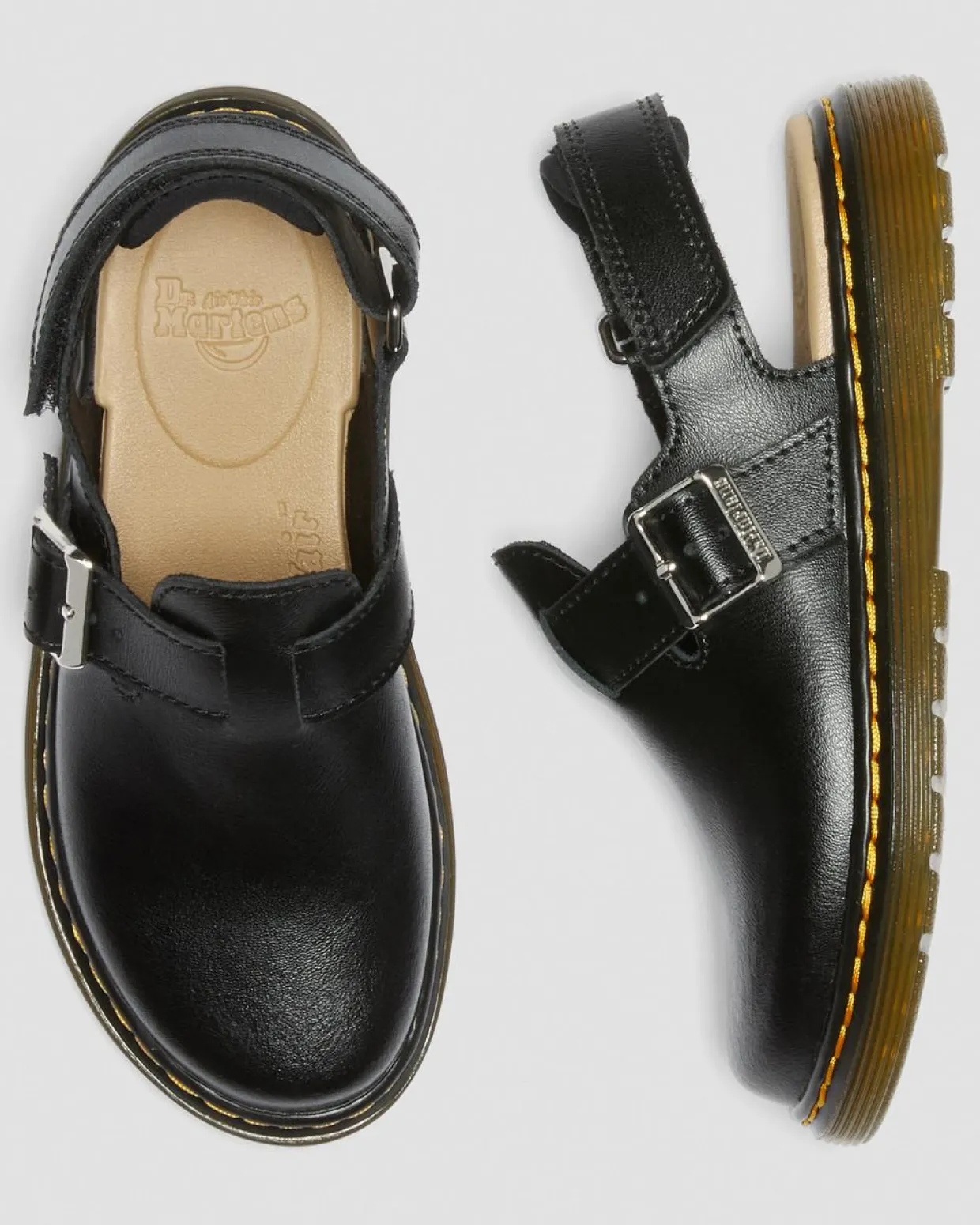 Dr. Martens Mules En Cuir Jorgie Junior Noir — T Lamper Hot