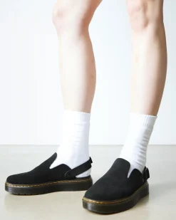 Dr. Martens Mules En Daim Carlson Noir — E.H.Suede Fashion