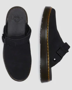 Dr. Martens Mules En Daim Carlson Noir — E.H.Suede Fashion