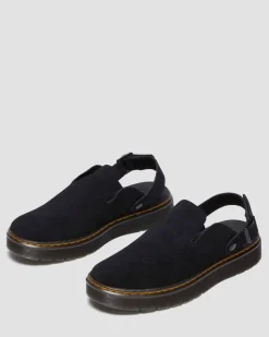 Dr. Martens Mules En Daim Carlson Noir — E.H.Suede Fashion
