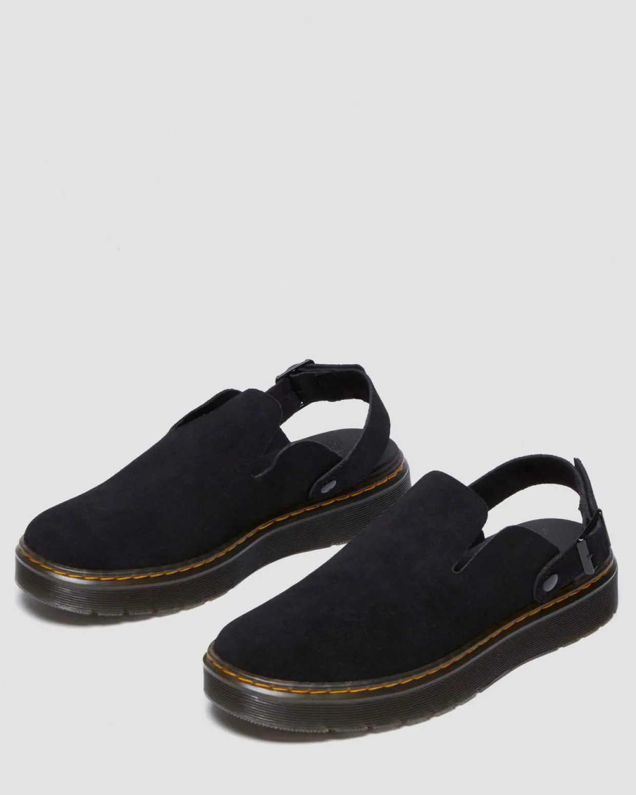Dr. Martens Mules En Daim Carlson Noir — E.H.Suede Fashion