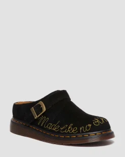 Dr. Martens Mules Isham En Daim Desert Oasis Noir — Desert Oasis Suede Cheap