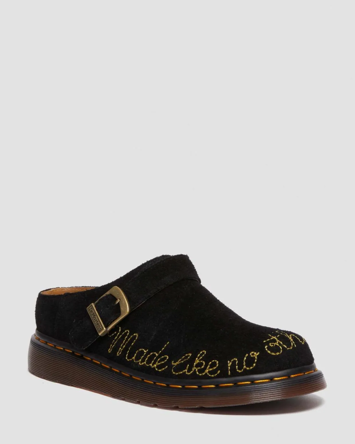 Dr. Martens Mules Isham En Daim Desert Oasis Noir — Desert Oasis Suede Cheap