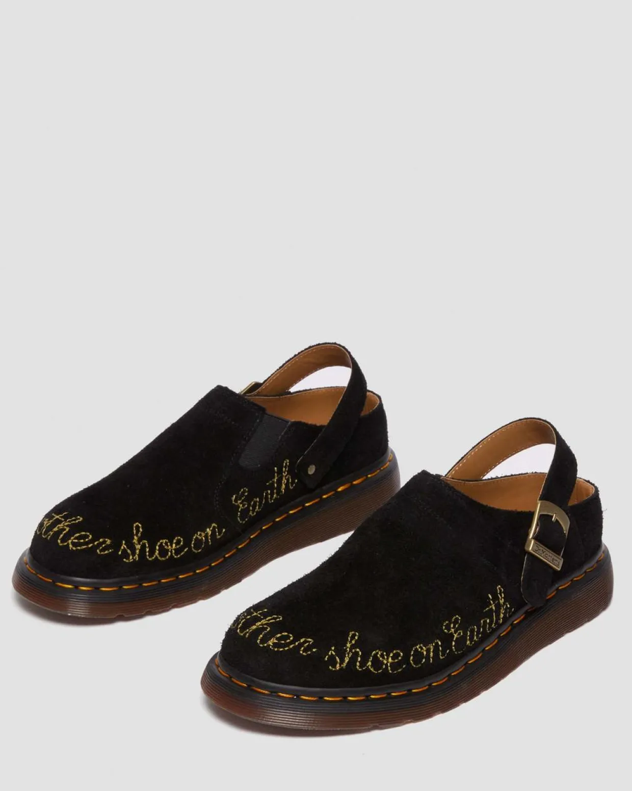 Dr. Martens Mules Isham En Daim Desert Oasis Noir — Desert Oasis Suede Cheap