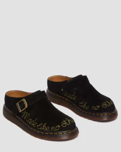 Dr. Martens Mules Isham En Daim Desert Oasis Noir — Desert Oasis Suede Cheap