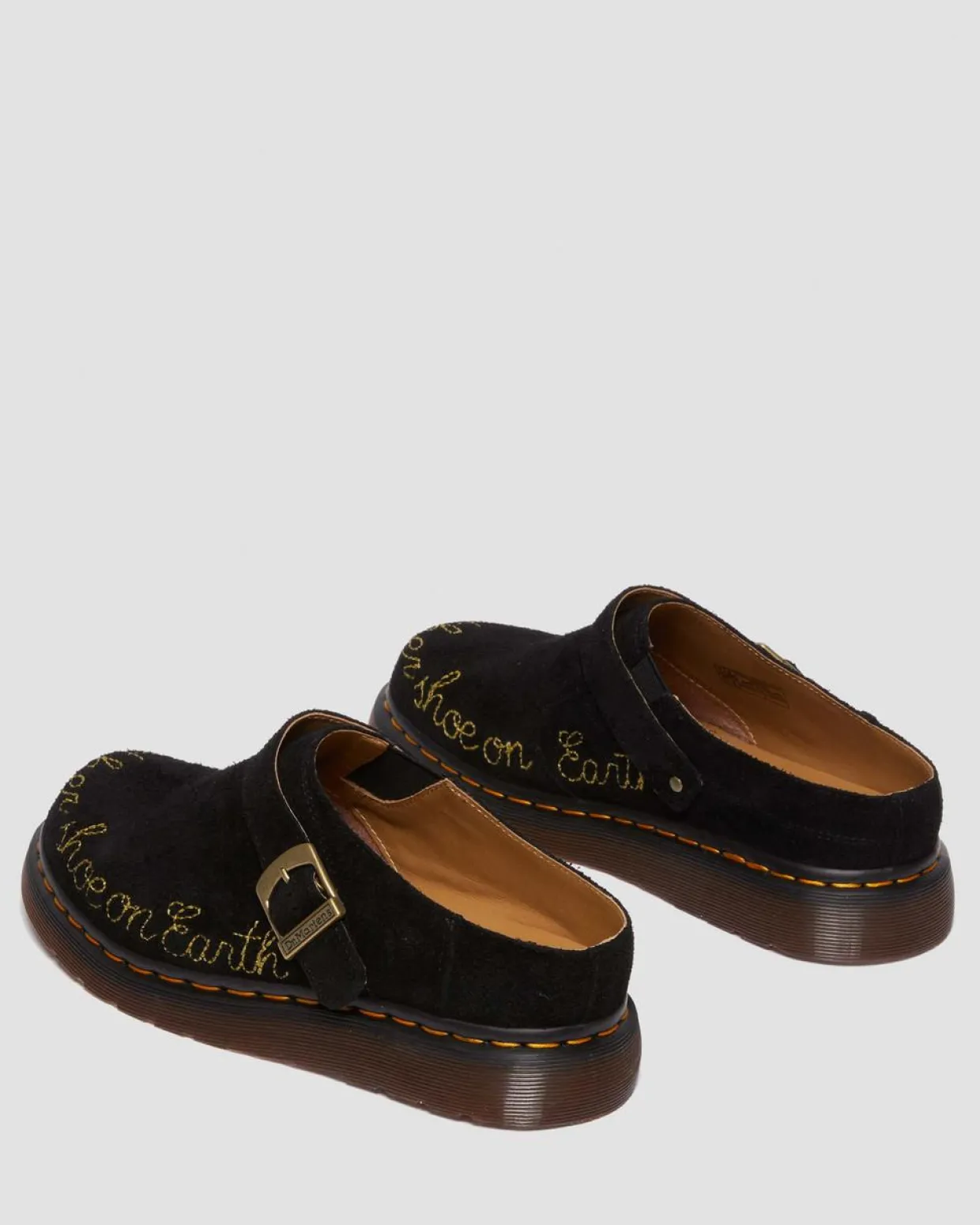 Dr. Martens Mules Isham En Daim Desert Oasis Noir — Desert Oasis Suede Cheap