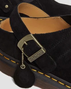 Dr. Martens Mules Isham En Daim Desert Oasis Noir — Desert Oasis Suede Best Sale