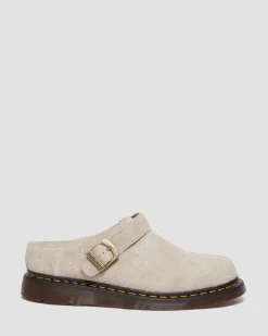 Dr. Martens Mules Isham En Daim Et Fourrure Synthétique VINTAGE TAUPE — Long Napped Suede Fashion