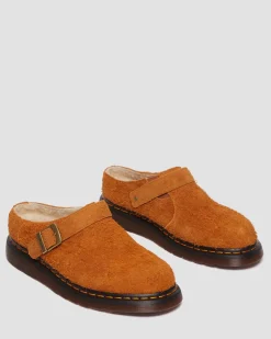 Dr. Martens Mules Isham En Daim Et Fourrure Synthétique PECAN BROWN — Long Napped Suede Flash Sale
