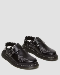 Dr. Martens Mules Jorge Contrast Stitch En Cuir Noir — Atlas Hot