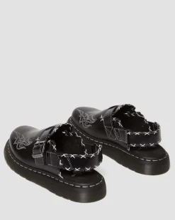 Dr. Martens Mules Jorge Contrast Stitch En Cuir Noir — Atlas Hot