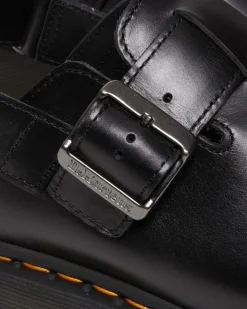 Dr. Martens Mules Jorge II En Cuir Brando à Brides Noir — Brando Discount