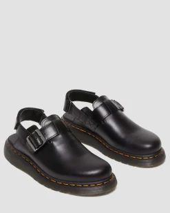 Dr. Martens Mules Jorge II En Cuir Brando à Brides Noir — Brando Discount