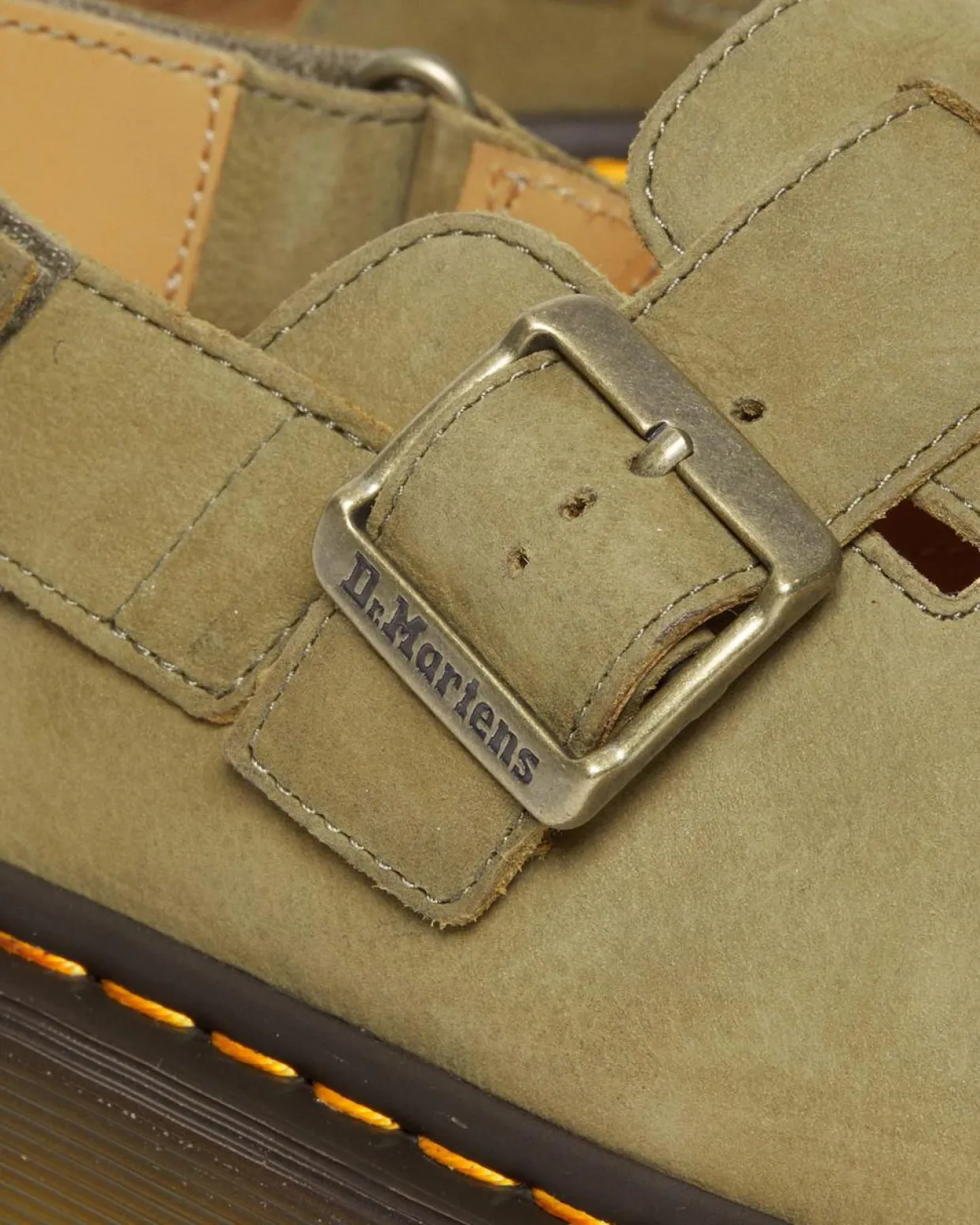 Dr. Martens Mules Jorge II En Cuir Tumbled Nubuck à Brides Muted Olive — Tumbled Nubuck Hot