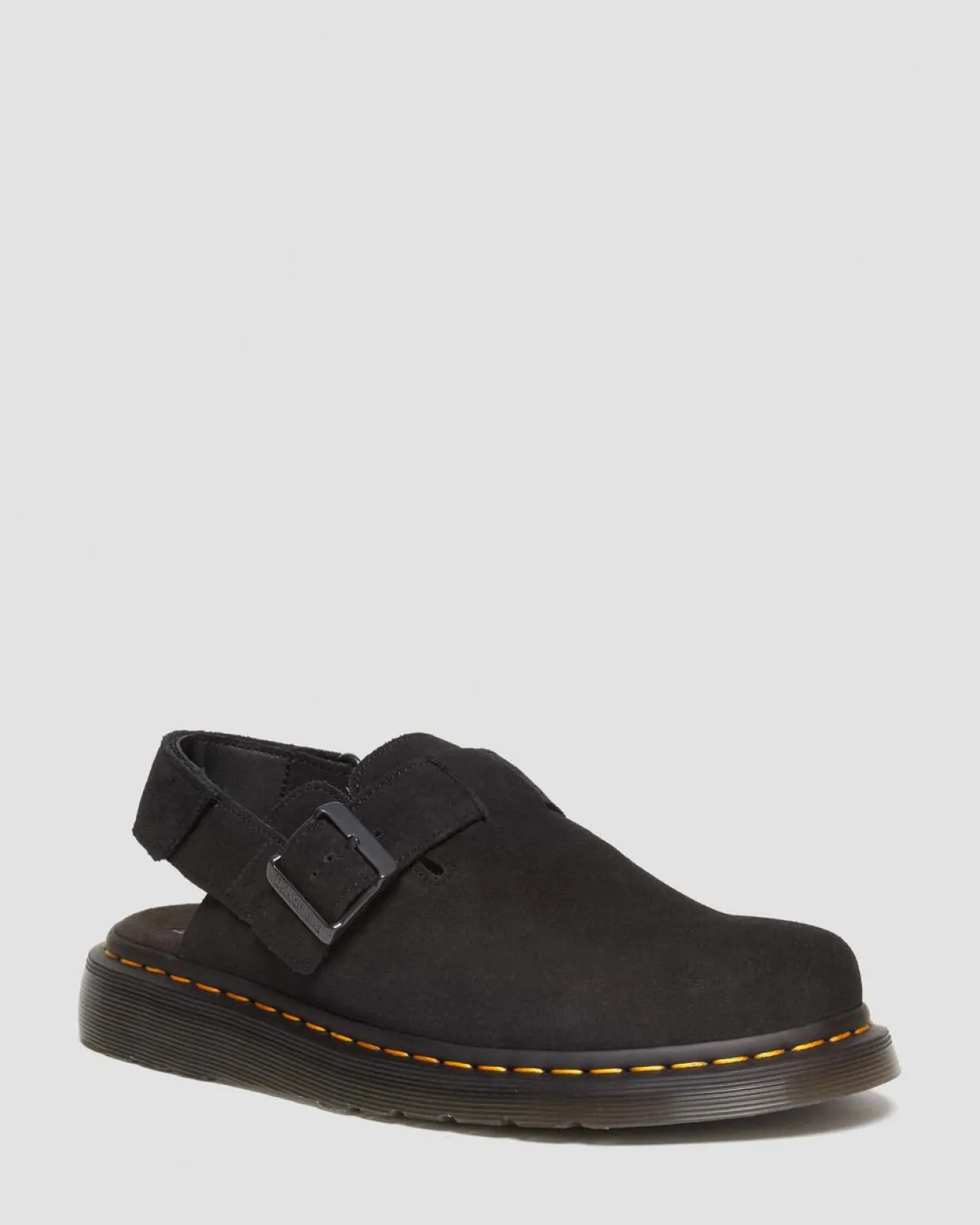 Dr. Martens Mules Jorge II En Daim Noir — E.H.Suede Cheap