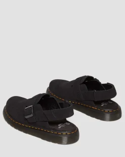 Dr. Martens Mules Jorge II En Daim Noir — E.H.Suede Cheap