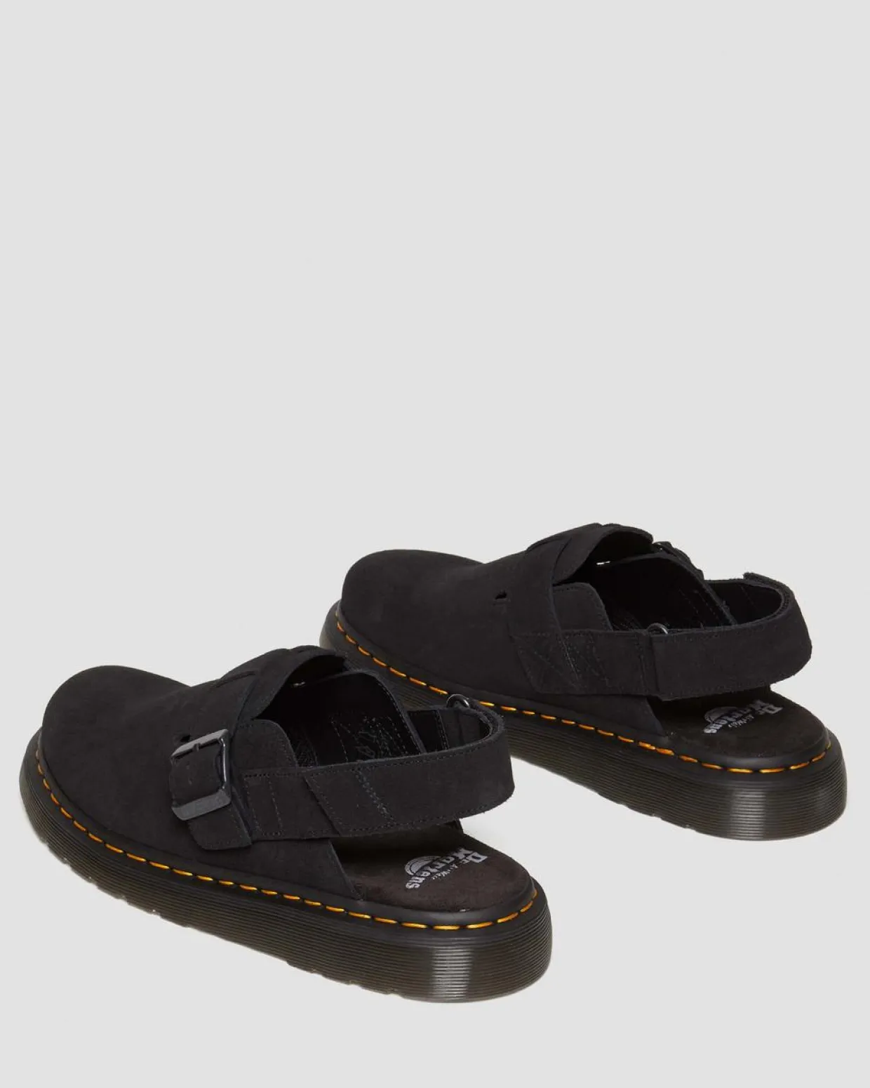 Dr. Martens Mules Jorge II En Daim Noir — E.H.Suede Cheap