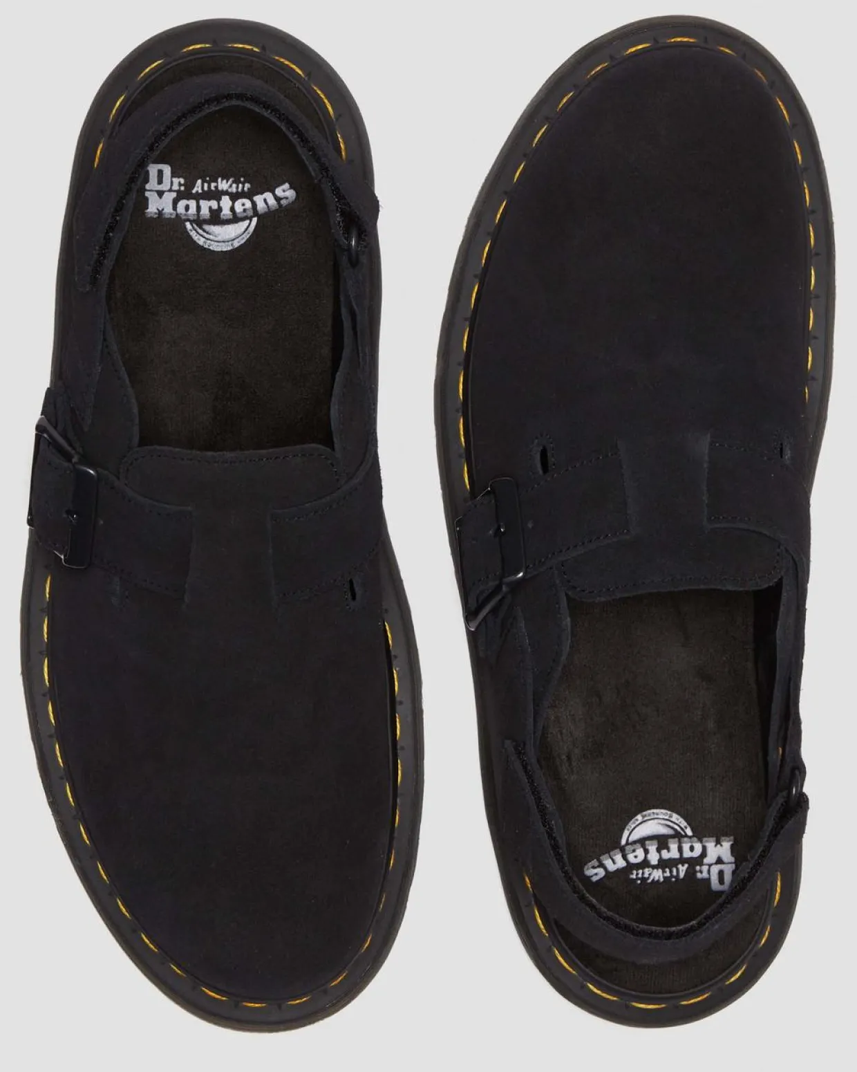 Dr. Martens Mules Jorge II En Daim Noir — E.H.Suede Cheap